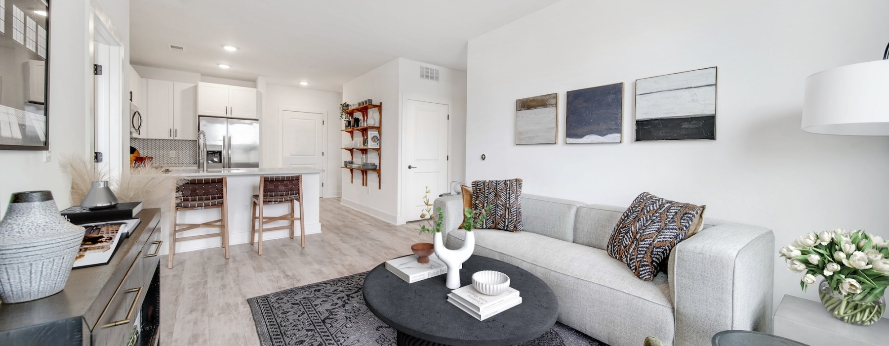 Living room with a couch and coffee table